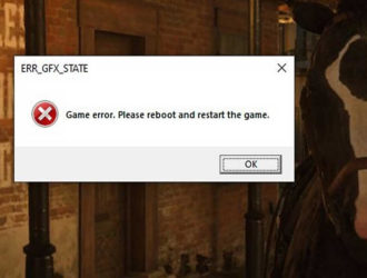 Red Dead Redemption 2 ошибка ERR_GFX_STATE – решение